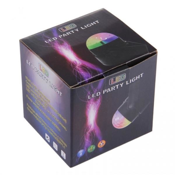 Disco boll med roterande RGB ljus + fjärrkontroll (LED Party Lig Black Svart