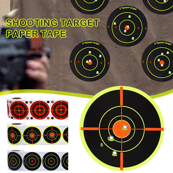 200 stk/Rullende skydemål malet klæbemiddel skydemål Splatter R black yellowA One-size