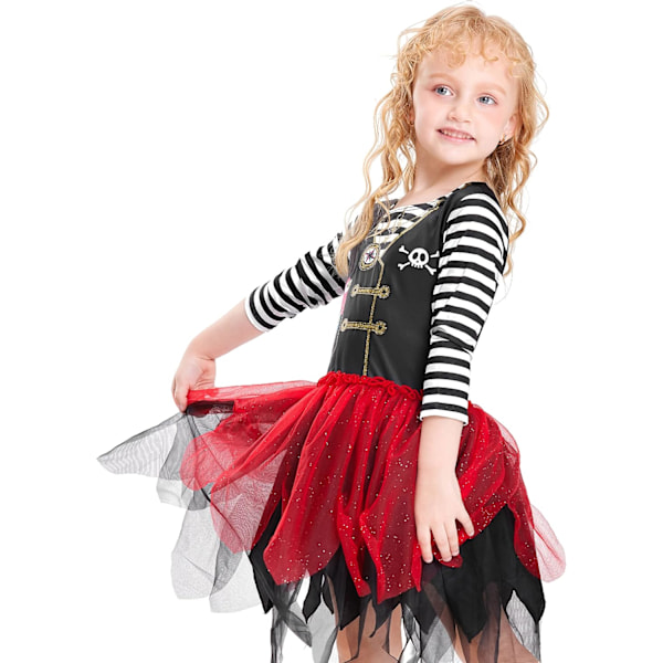 Piratkostume til børn, udklædningstøj, festtøj, til drenge og piger Farverig Färgglada 4-6 ans