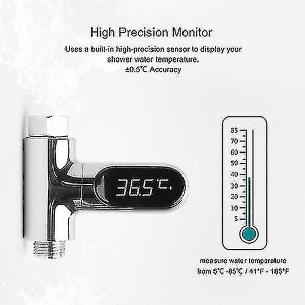 Led Display Vannmåler Digital dusjtermometer