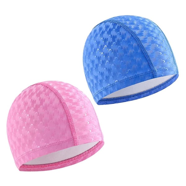 2pcs Swimming Cap Swim Hat Comfortable No-slip Swim Cap