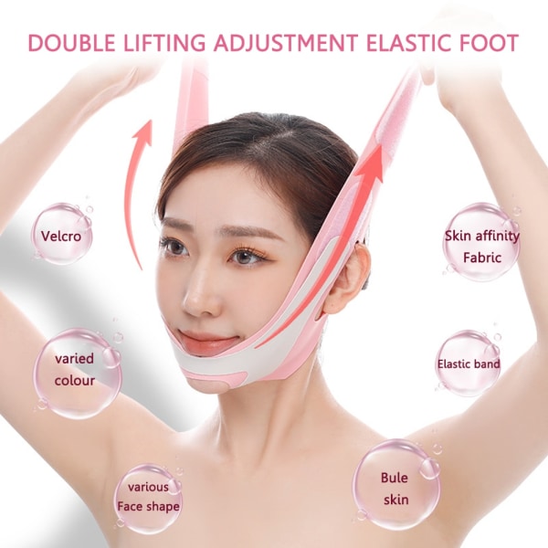 1/2PC V Face Cheek Lift Up Band Face Thin Mask V Shaping Bandage 2PCS Black