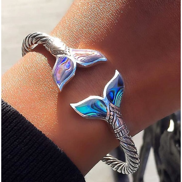 Sølv Mermaid Tail Ss Bangle Armbånd Kvinner Motesmykker