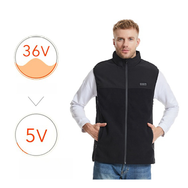 Varmevest 13 varmezoner Sort S/M