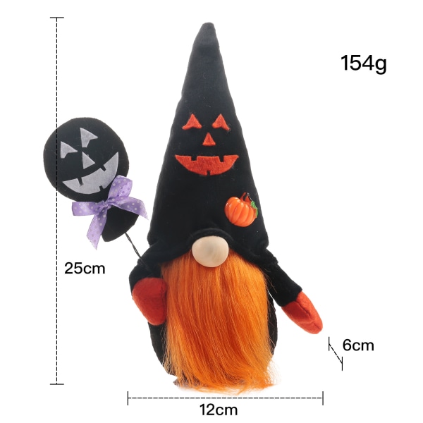 Förtjusande plysch Gnome Doll För Halloween Gåva och Samling Mjuk stoppad leksak för barn Heminredning Male