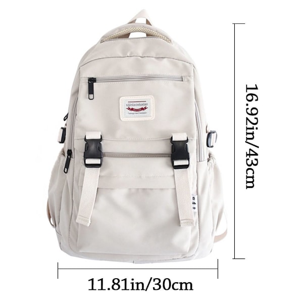 Vedenkestävä nylon-reppu kouluun beige