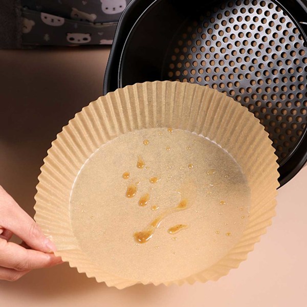 Air Fryer Papper 100-pack - 20cm Engångspapper för Luftfritös brun brown