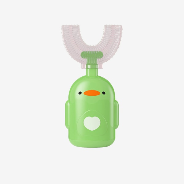 U-formad tandborste öt manuell tandborste i silikon för barn Green S