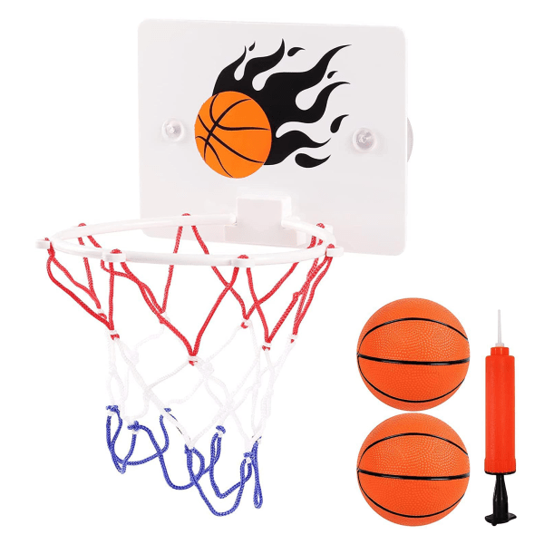 Mini Basketball Hoop Set with Suction Cup for Bathroom Office