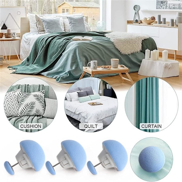 12 stk svamp dyne klemmer sklisikre dyne holdere klemmer dyne holder fiksator for teppe laken gardin sokker madrass trekk Blue
