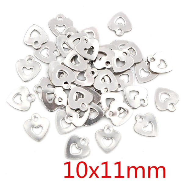 50pcs Charms 316 Stainless Steel Solid Lovely Heart Handmade P1-41