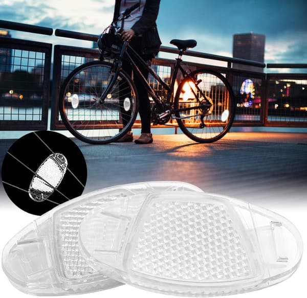 8-delars set med cykelreflexer, reflexer med anti-fallfunktion med styrfäste fram och sadelstolpsfäste bak