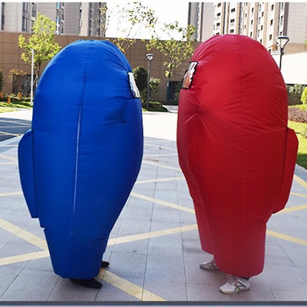 Halloween Oppblåsbar Among Us Kostyme For Barn Voksne Blow Up Suit Morsom Cosplay Astronaut Disfraz Gonflable Sus Crewmate Gave A Yz Bule Bule Kids 100 to 155cm