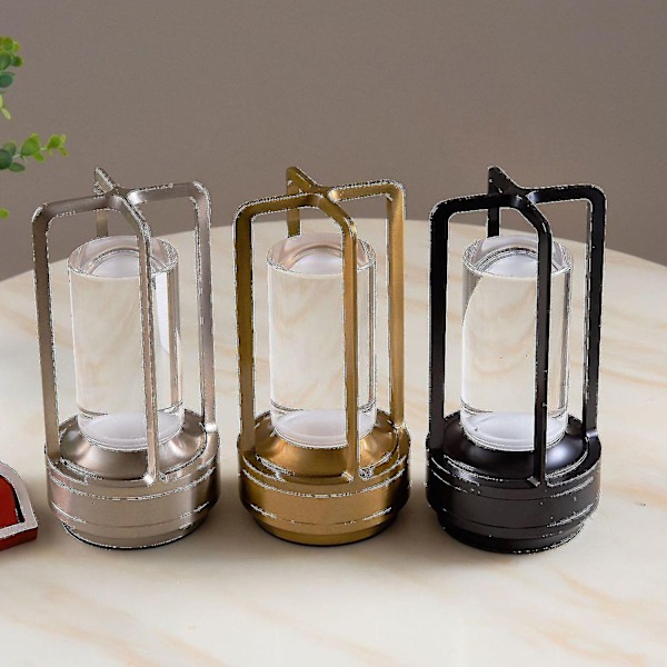 Lumison Krystalllykt Bordlampe, Bærbar Metall Bordlampe for Innendørs/Utendørs Bruk, Oppladbar LED-lampe Meget Bra-Perfekt
