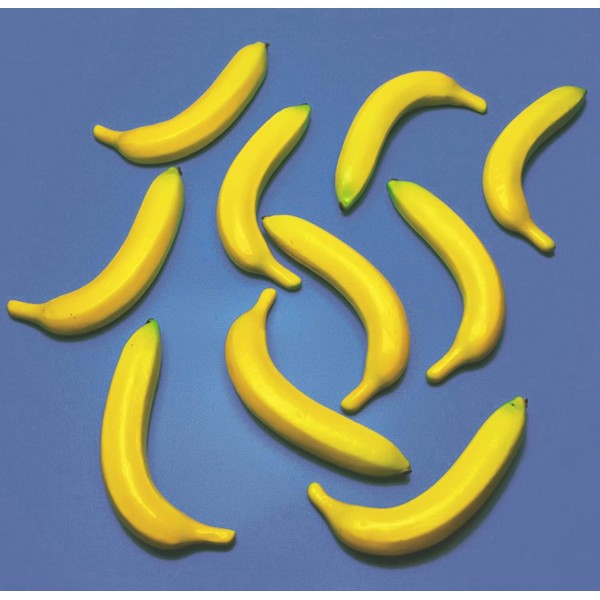 Kunstige gule bananer, naturtro simulering, falsk frugt, boligindretning, køkken, dekoration, 5-pak
