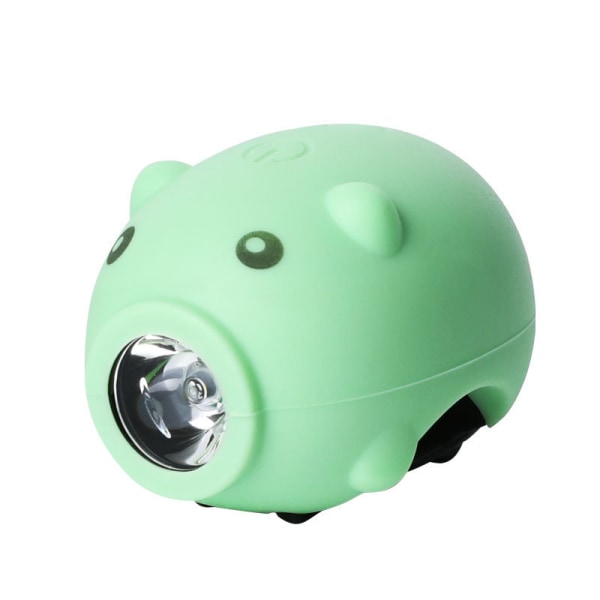 【Mingbao butik】Cykelljus ja bakljus med hornfunctionn, USB uppladdningsbar cykellampa 120 desibelin korkeus Green