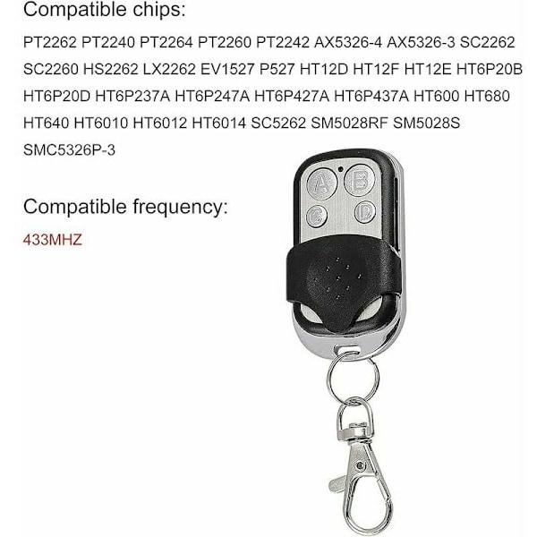 Sarja, jossa 3 yleiskaukosäädintä automaattiseen portin taajuuteen 433,92 MHz Kiinteä koodi, 4 painiketta jopa 4 oven ohjaamiseen