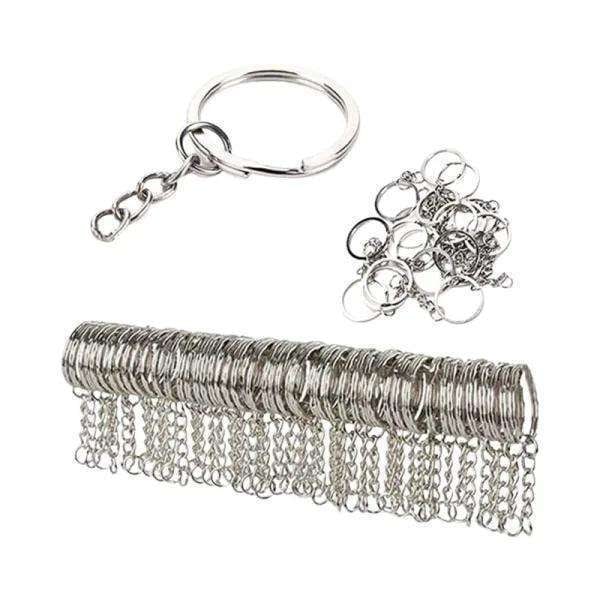50-pakka - Avaimenperät 25mm - Lyhyt ketju Silver Silver