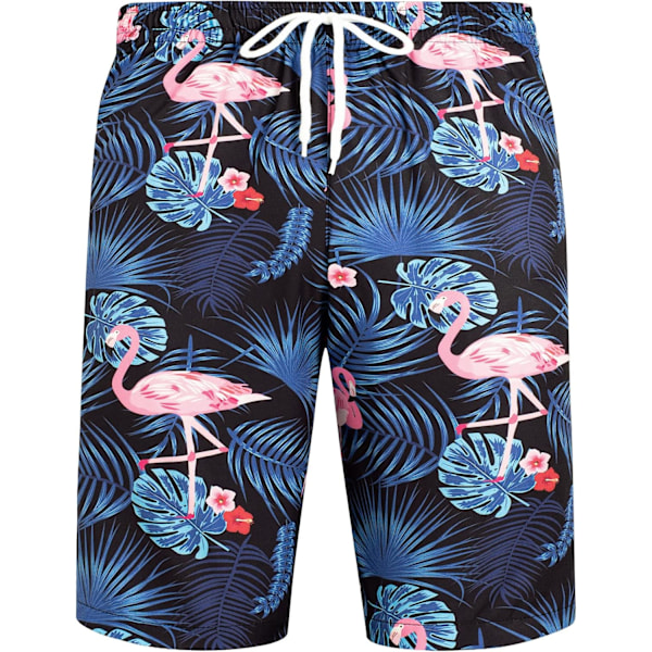Miesten Havaiji-paita ja shortsit setti Regular Fit lyhythihainen rento funky ranta flamingo paita setti XX XXL Blue Flamingo Leaf