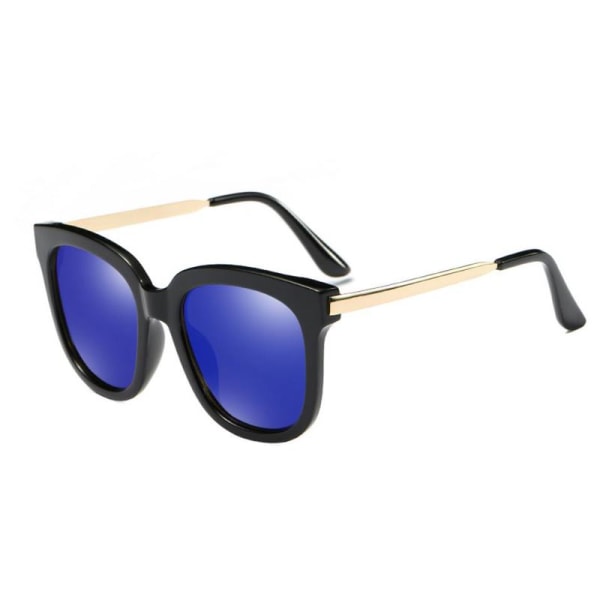Solglasögon Highstreet (Guld och svart båge/blått glas)