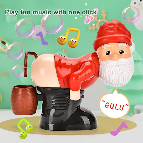 Rolig Jultomte Automatisk Prutt-Bubbelmaskin, Jultomte Bubbelmaskin Leksaksdekoration