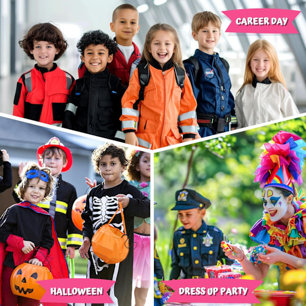Lægeudklædning til børn - Scrubs, Stetoskop, Kitel - Halloweenkostume, Erhvervsdags kostume til piger 3-12 år 5-6 T 5-6 T Rose