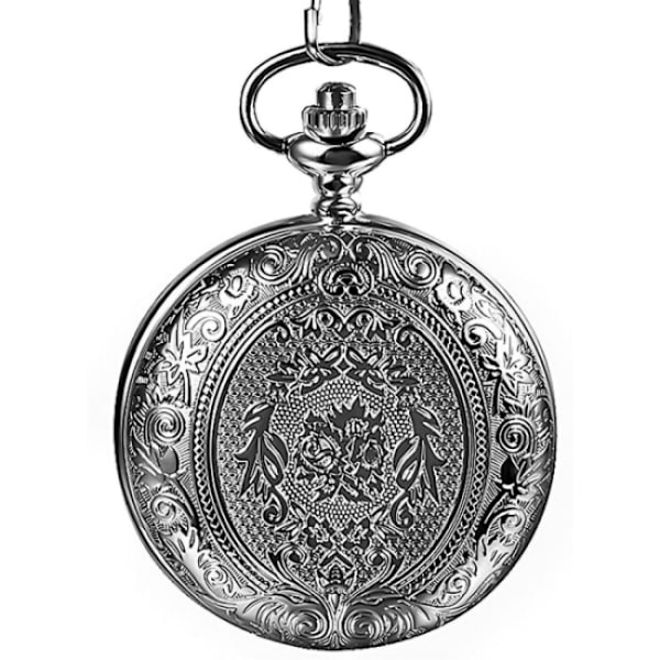 1 stk. vintage lommeur i rustfrit stål med armbånd