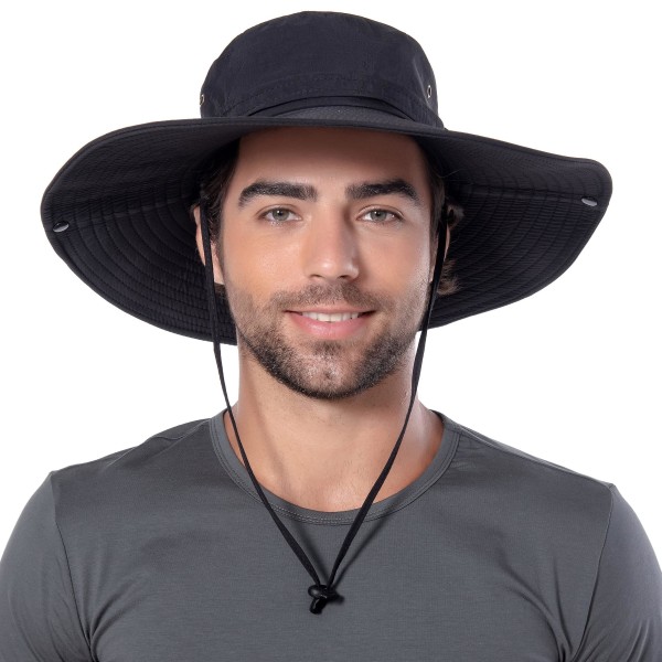 Brim Sun Hat Upf50+ Vattentät Fiske Vandring Camping Hatt Black
