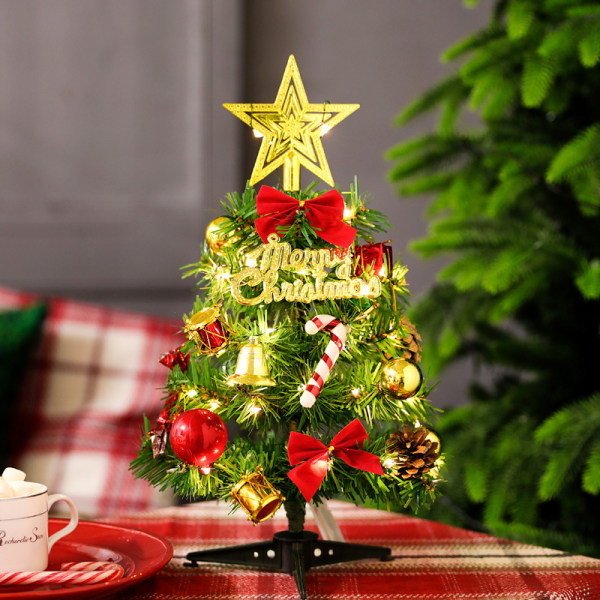 30cm Desktop Mini Christmas Tree Package With Lights Mall Layout B