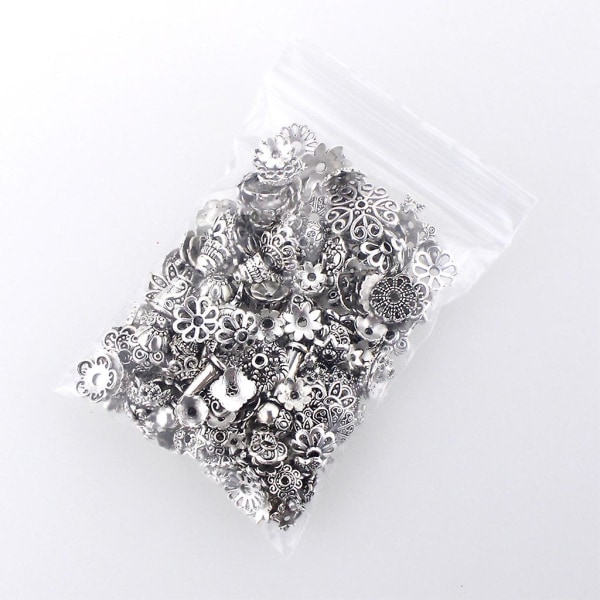 100 g metall silver brons pärlor för smycken DIY armband halsband
