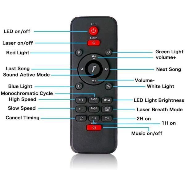 LED Galaxy Light - Stjärnlampa / Nattlampa Stjärnprojektor Black Svart