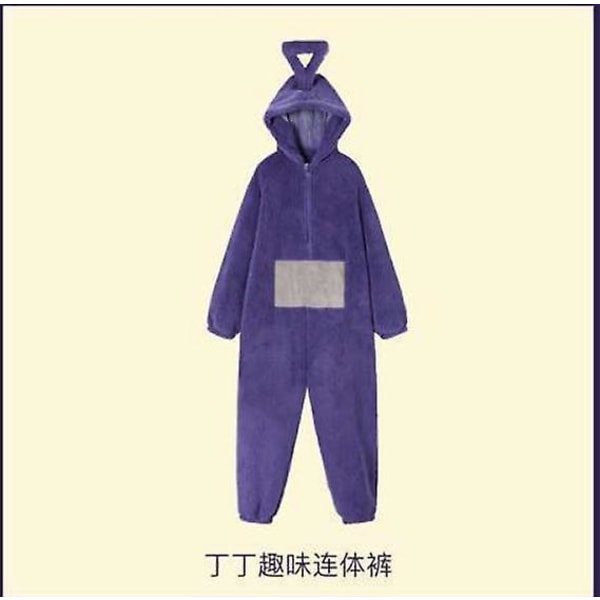 Teletubbies Natttøy Jumpsuit Lala Tinky Winky Onesies Dipsy Po Pyjamas Julepyjamas Kvinner Halloween Cosplay-kostyme Høykvalitets CMK Tinky Winky Costume L 170-180cm