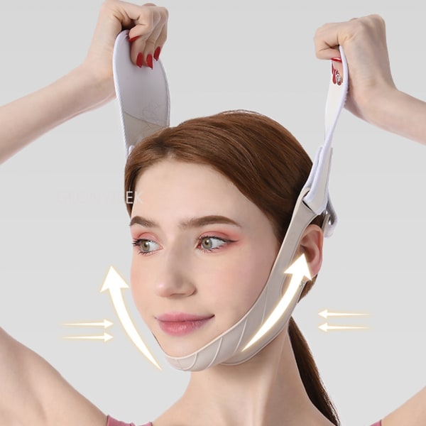 Chin Cheek Silikon Slankebandasje V Line Face Shaper Tool 1pc Beige