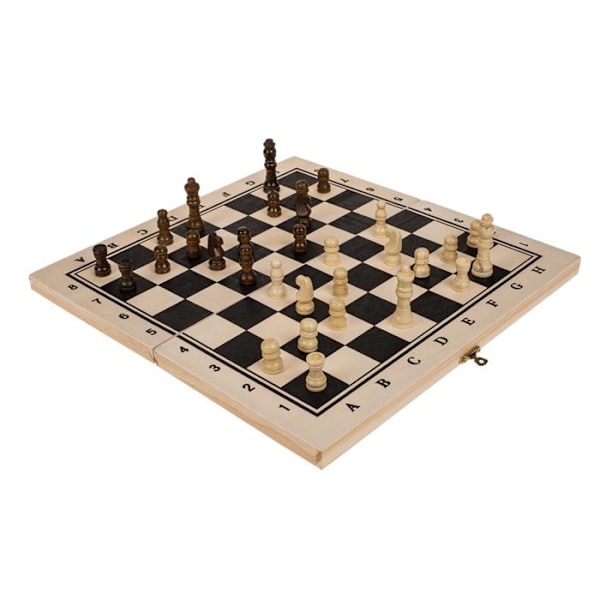 Schackspel i Trä / Schack - Brädspel / Sällskapsspel - 34 cm Tree Träd