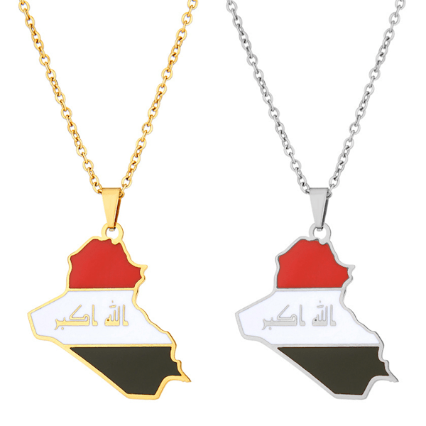 Irak karta hänge halsband Premium för unik och delikat charm silver
