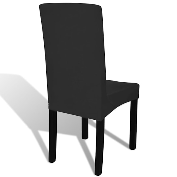 Stolsöverdrag rak modell stretch 6 st svart Black Svart
