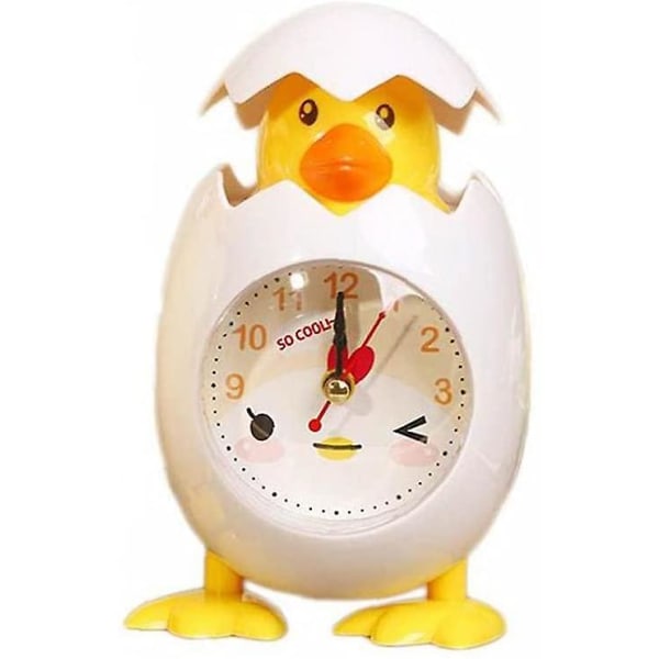 Alarm Clock Cartoon Chicken Egg Shell Desktop Clock light yellow