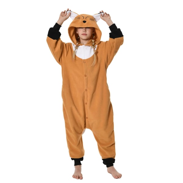 Unisex barn Onesie Pyjamas plysj kostyme Søt Halloween kostyme fox 125