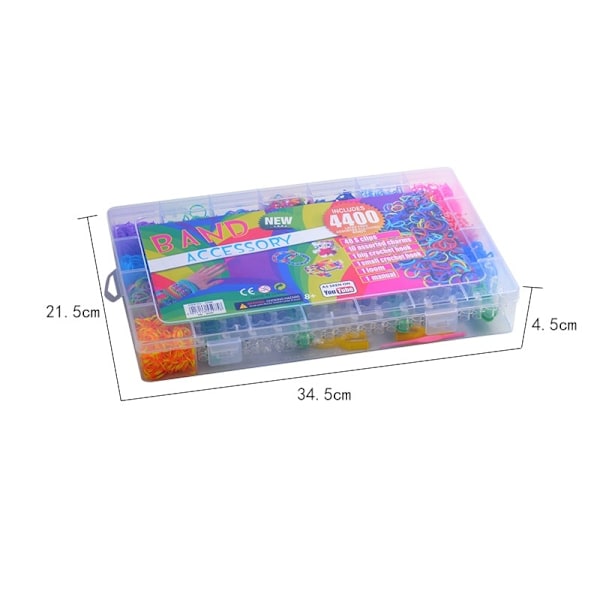 Loom Bands Kit - 4400 stk og tilbehør. Multicolor multifärg
