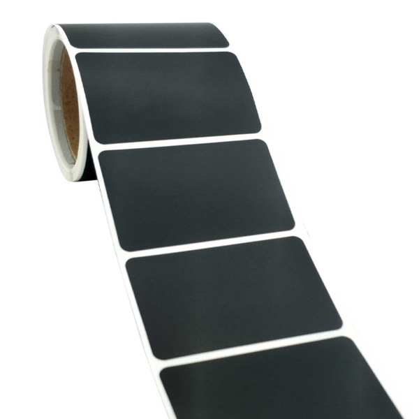 120st Rektangulära Griffeletiketter för Burkar + Penna svart black