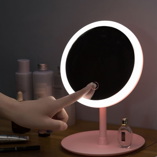 Led Makeup Mirror Touch Dimmer USB Speil Hvit Enkel farge White Single Color