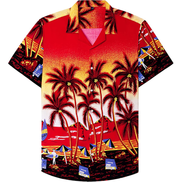 Miesten Havaiji-paita ja shortsit -setti Regular Fit lyhythihainen rento funky ranta flamingo paita setti L L Red Beach
