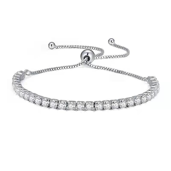 Sterling Silver Tennis Armband Crystal Slider Armband