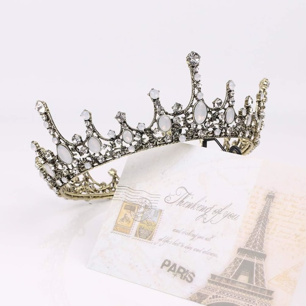 Vintage barokk Crystal Princess Tiara Bryllup Brude Diamante Rhinestone Tiara Crowns Pageant Quinceanera Prom Hair Je