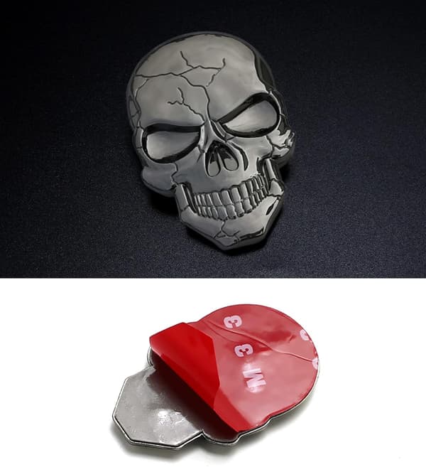 Bilsticker - 3D Metall Skalle Biltillbehör för Bilstickers