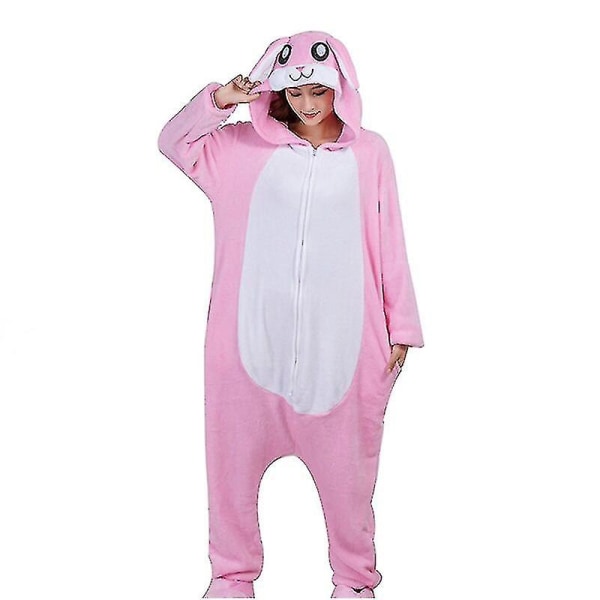 Dam Pyjamas Flanell Dragkedjor Tecknad Kigurumi Onesie För Vuxna Män Djur i ett stycke Pijamas Flickor Kostym Xxl 180-200cm Bunny onesie M