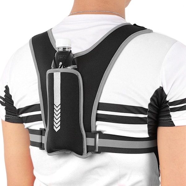 Refleksvest Løbevest Udstyr Løb Vandring Cykling Black Svart