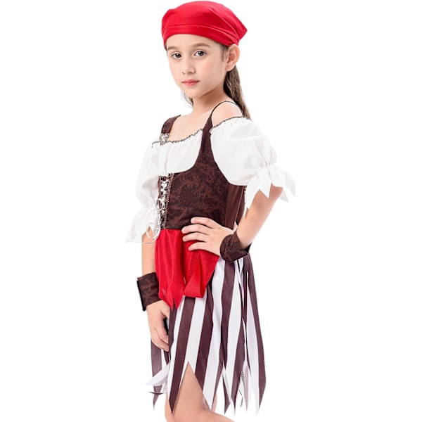 Piratdräkt för barn, maskeradkläder, festkläder, för pojkar och flickor Ro Rosa 4-6 ans