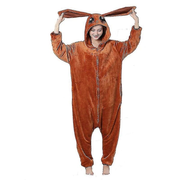 Dam Pyjamas Flanell Dragkedjor Tecknad Kigurumi Onesie För Vuxna Män Djur i ett stycke Pijamas Flickor Kostym Xxl 180-200cm Eevee pijamas L