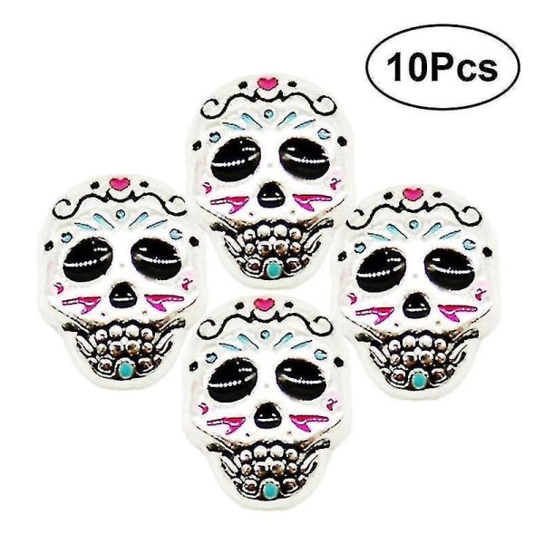 10 stk Sølv Skull Spacer Diy Beads Metal Skull For Armbånd